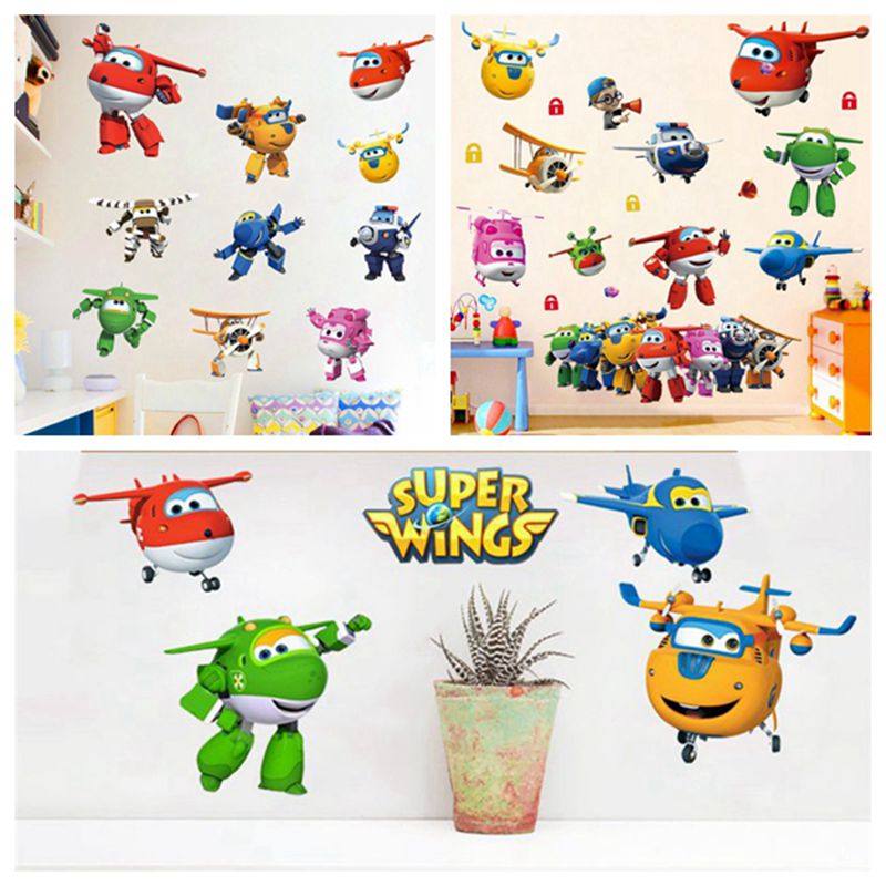 Baby Nursery Products - การ์ตูนร้อน Super Wings Deformation เครื่องบินหุ่นยนต์เด็กตกแต่งบ้านอะนิเมะโปสเตอร์ Wall