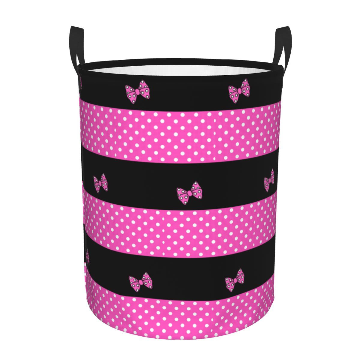 Baby Nursery Items - ตะกร้าผ้าลายจุดมินนี่สีชมพูพับได้ลายมินนี่ตะกร้าใส่เสื้อผ้าของเล่นแบบเคลื่อนไหวได้กล่องจัดเก็บสำหรับเด็กสถานรับเลี้ยงเด็ก