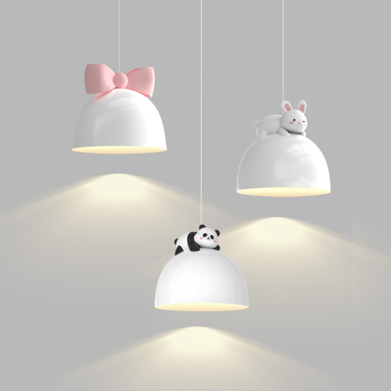 Baby Nursery Chandelier - โคมระย้าสำหรับห้องเด็ก, โคมไฟข้างเตียงนอนรูปกระต่ายสีชมพูห้องเจ้าหญิงห้องเด็กอ่อนโคมไฟแพนด้าอบอุ่น