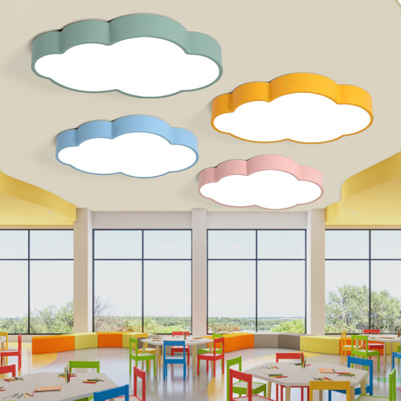 Baby Nursery Chandelier - โคมไฟเพดานรูปเมฆการ์ตูนดีไซน์อิตาลี สำหรับห้องเรียนอนุบาล ทางเดิน ห้องเต้นรำ โคมระย้าตกแต่งห้องนอนเด็กหญิงเด็กชาย