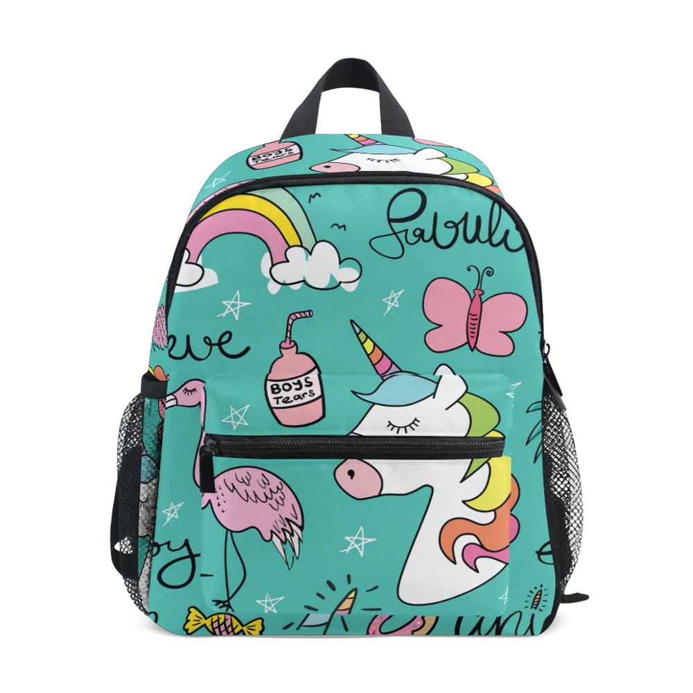 Baby Nursery Backpack - ALAZA Unicorn พิมพ์เด็กกระเป๋าเป้สะพายหลังเด็กอนุบาลโรงเรียนกระเป๋ากระเป๋าเป้สะพายหลังเด็กเนอสเซอรี่เด็กวัยหัดเดินน่ารัก Rucksack Hot
