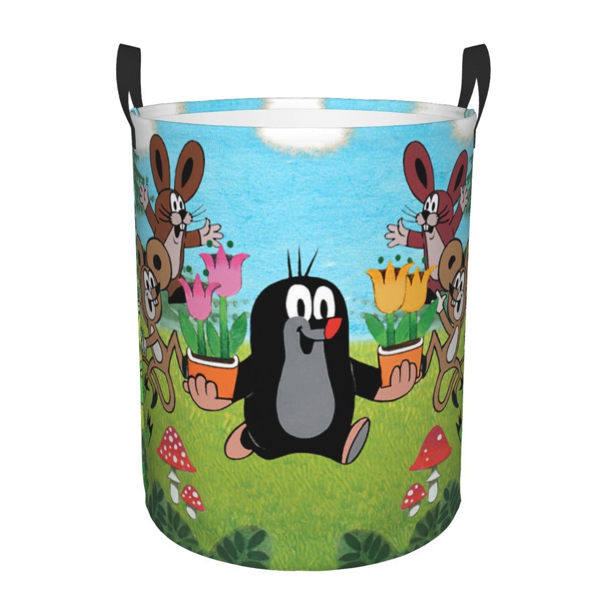 Baby Nursery Items - ตะกร้าใส่เสื้อผ้ากันเปื้อนลายการ์ตูน Krtek Little Maulwurf ตะกร้าใส่เสื้อผ้าสำหรับเด็กอนุบาลและของเล่น