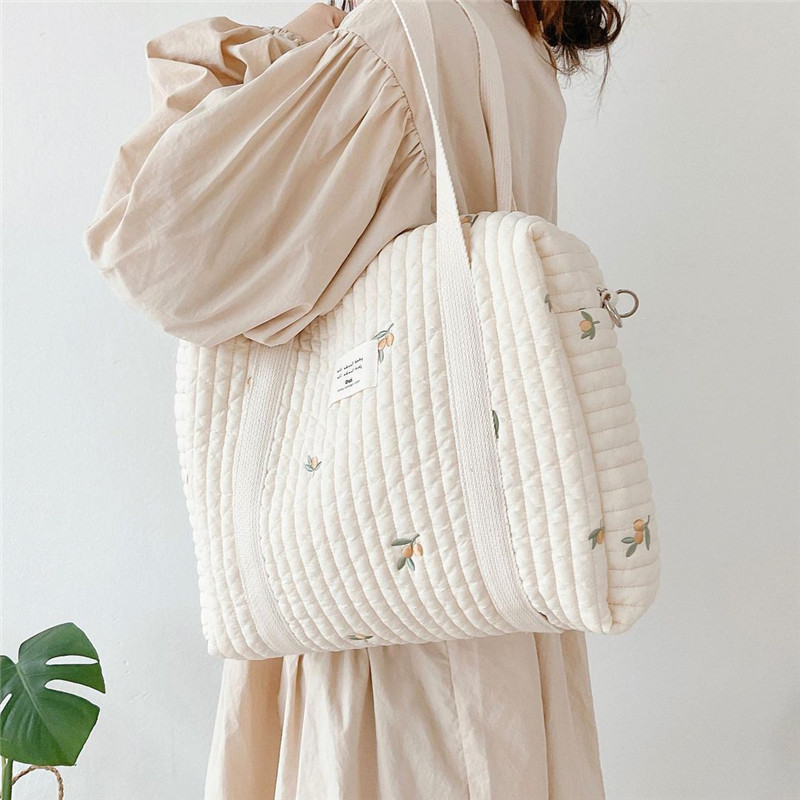 Baby Nursery Backpack - กระเป๋าแฟชั่นสำหรับคุณแม่กระเป๋าผ้าอ้อมแบบพกพาสำหรับรถเข็นเด็กปักกระเป๋าสะพายไหล่กระเป๋าใส่ผ้าอ้อมเด็กที่จัดเก็บผ้าอ้อมกระเป๋าถือขนาดใหญ่