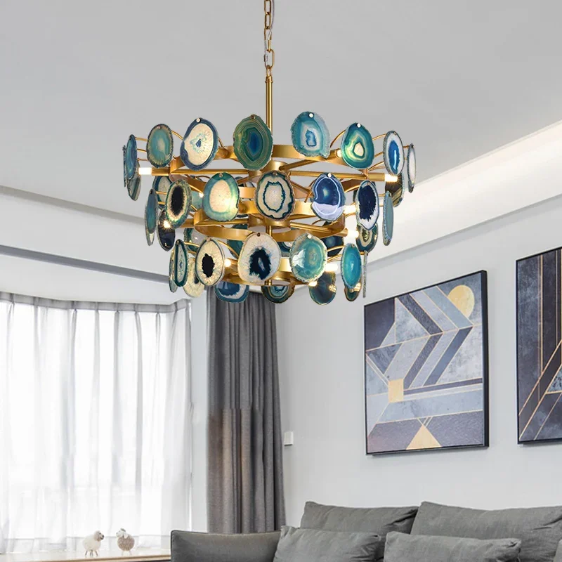 Baby Nursery Chandelier - โคมไฟระย้าโมราธรรมชาติสีเขียวสีฟ้าสีแดงสีม่วงสีชมพูไฟ LED สำหรับห้องโถงร้านอาหารห้องนอน G4สายไฟปรับได้