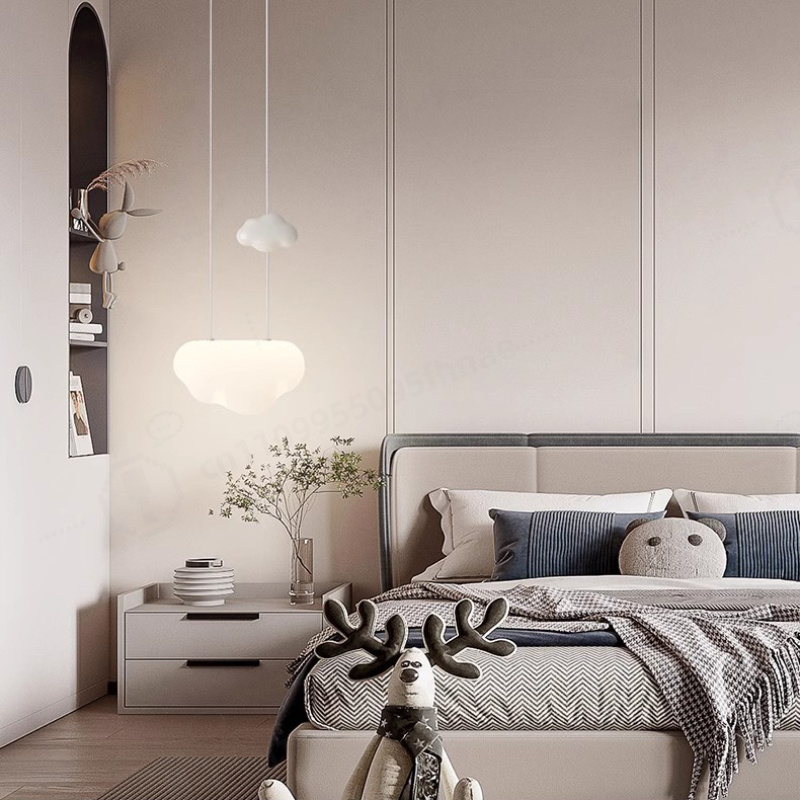Baby Nursery Chandelier - โคมไฟระย้ารูปเมฆสำหรับห้องเด็ก โคมไฟข้างเตียงแบบมินิมอล ให้ความอบอุ่น เหมาะสำหรับห้องเด็กชายและเด็กหญิง
