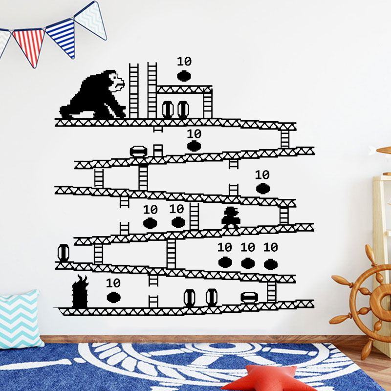 Baby Nursery Decor Boy - สติ๊กเกอร์ติดผนังลายจอยเกม วิดีโอเกม ตกแต่งบ้าน ลายการ์ตูน สำหรับห้องเด็ก ห้องนอนเด็กผู้ชาย