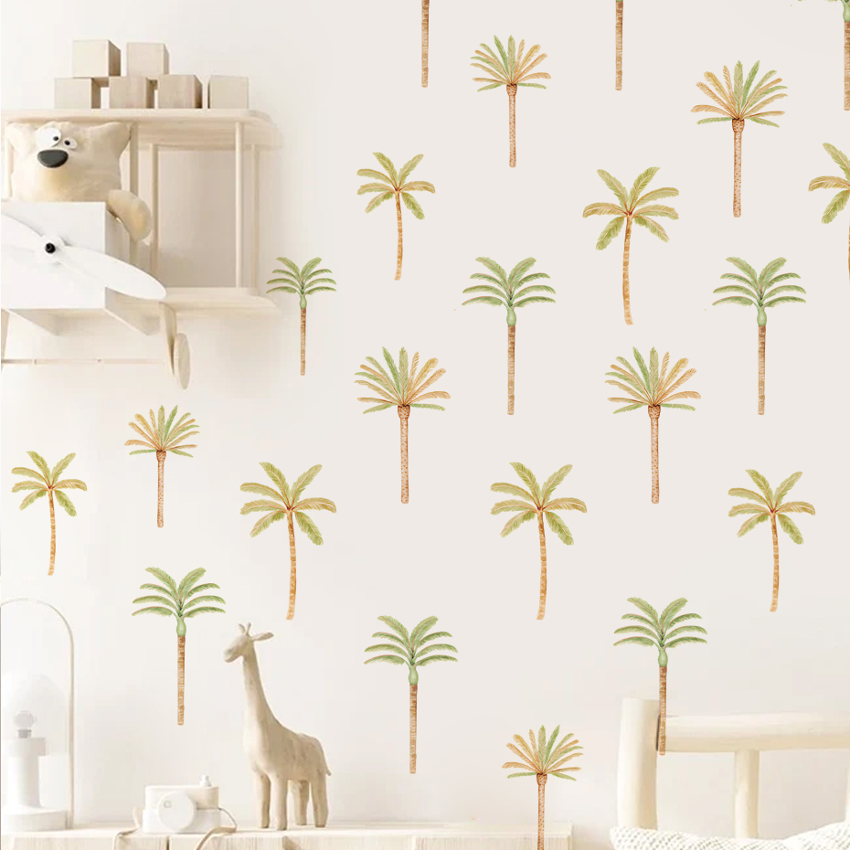 Boho สติกเกอร์ติดผนังต้นมะพร้า - Baby Nursery Decor Boy บทวิจารณ์และราคา