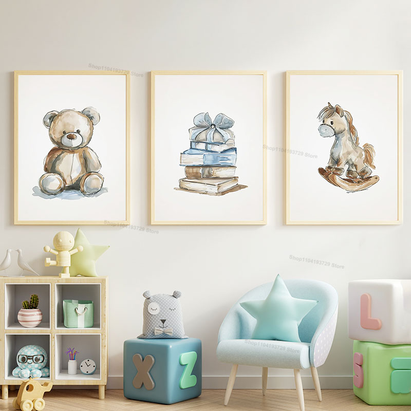 ภาพพิมพ์บนผ้าใบลายการ์ตูนสไตล์ - Baby Nursery Books บทวิจารณ์และราคา