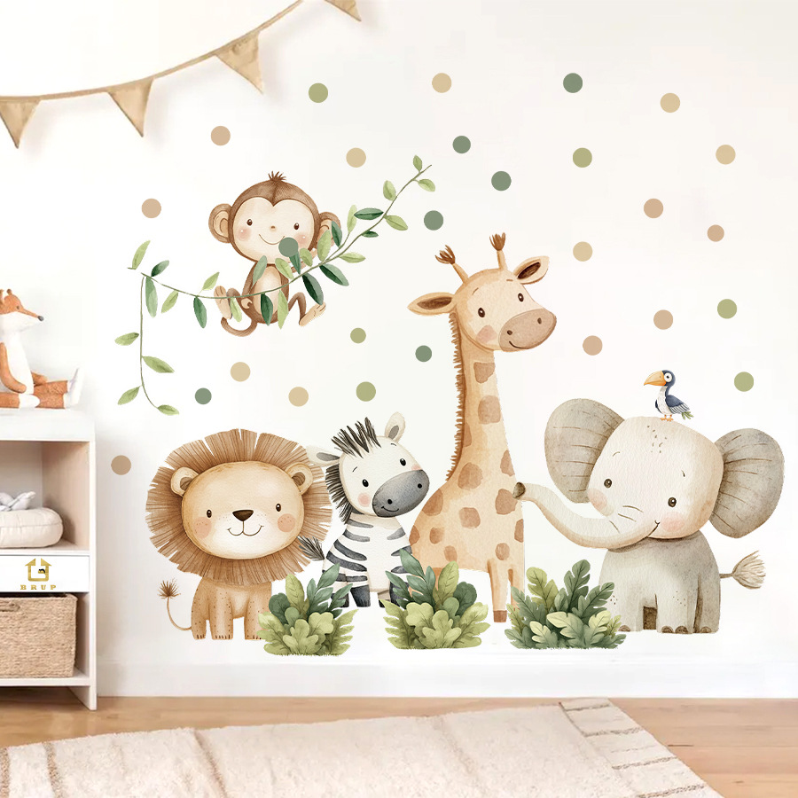 Boho สัตว์ป่าสติ๊กเกอร์ติดผนัง - Baby Nursery Decor Boy บทวิจารณ์และราคา