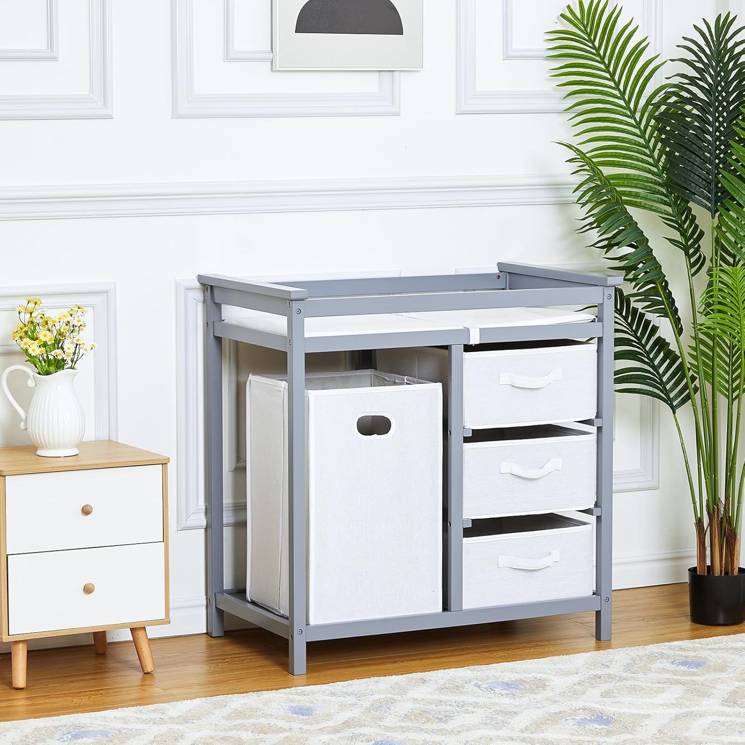 โต๊ะเปลี่ยนผ้าอ้อมเด็กพร้อมแผ่ - Baby Nursery Unit บทวิจารณ์และราคา