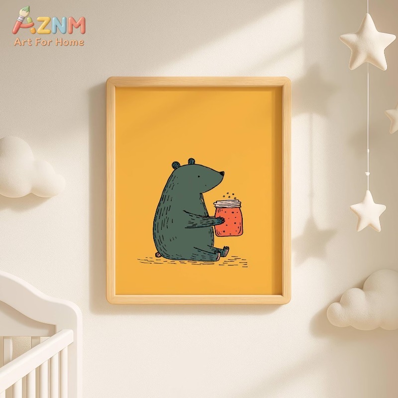 AZNM การ์ตูนหมีขวดน้ำผึ้ง ภาพพ - Baby Nursery Art บทวิจารณ์และราคา