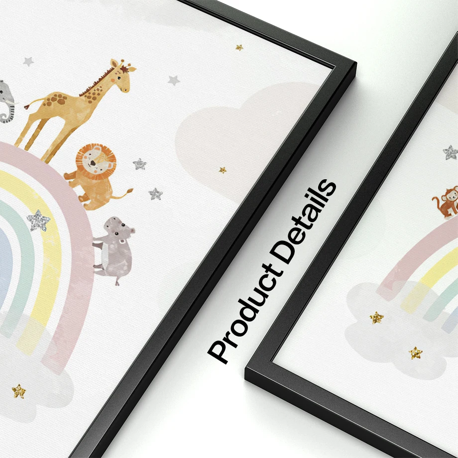 ยีราฟ ช้าง บอลลูนลมร้อน ดวงอาท - Baby Nursery Art บทวิจารณ์และราคา