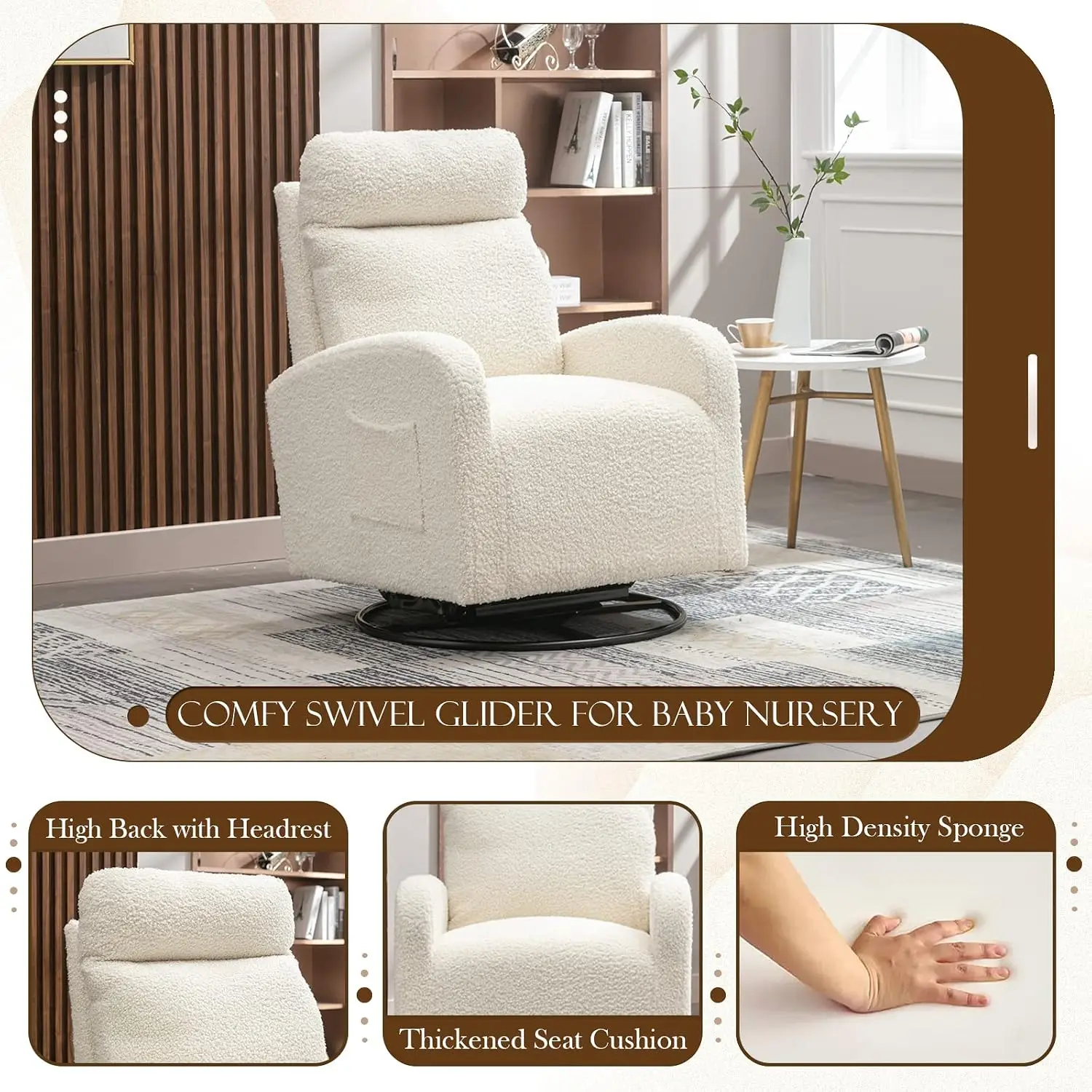 เก้าอี้โยกหมุนทันสมัย, เก้าอี้ - Baby Nursery Glider Chair บทวิจารณ์และราคา