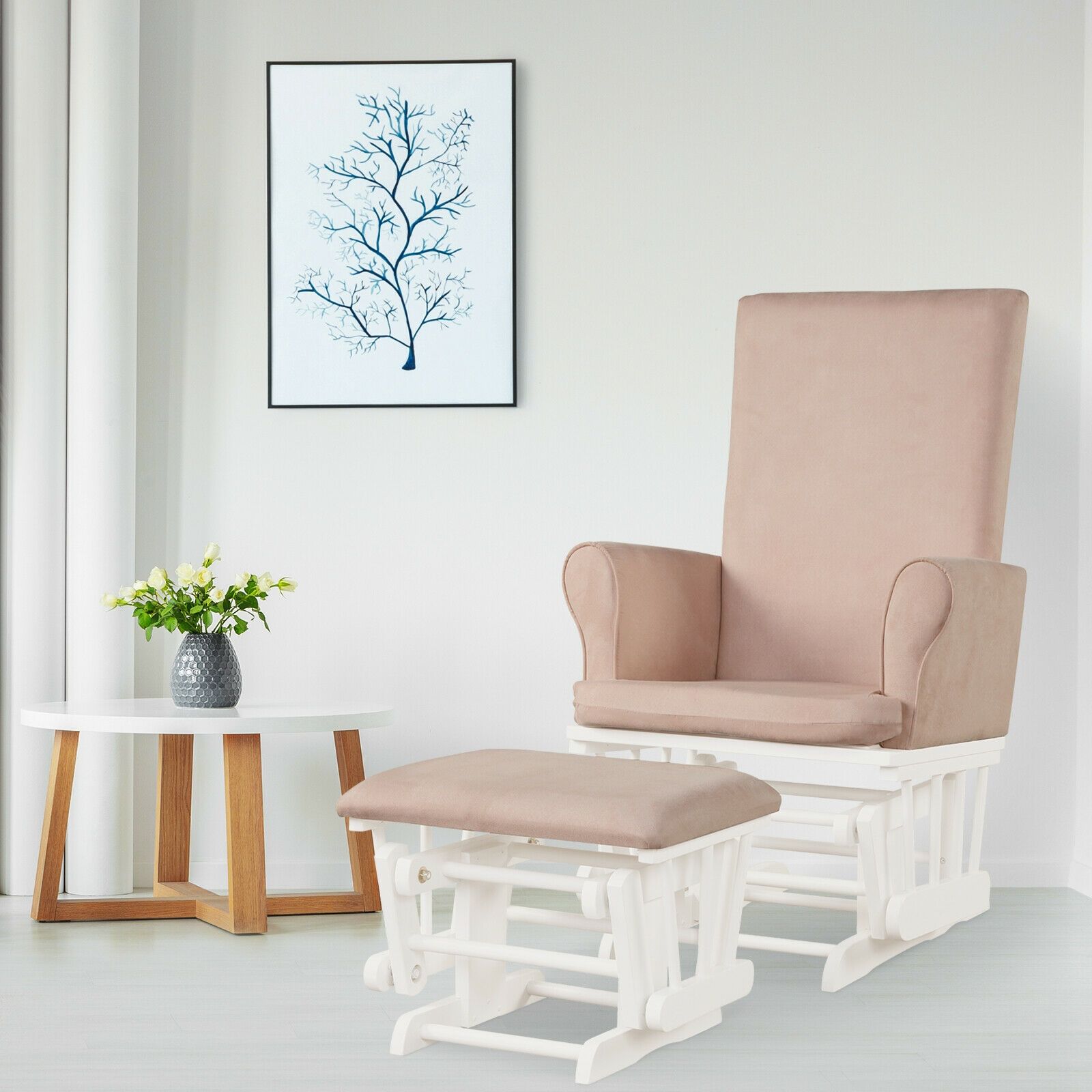 เก้าอี้โยกสำหรับเด็กทารกพร้อมเ - Baby Nursery Glider Chair บทวิจารณ์และราคา