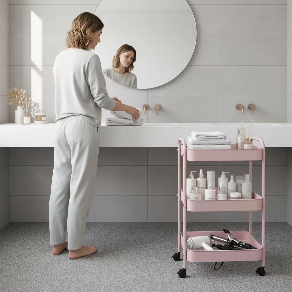 รถเข็นเก็บของแบบ 3 ชั้นพร้อมล้ - Baby Nursery Trolley บทวิจารณ์และราคา