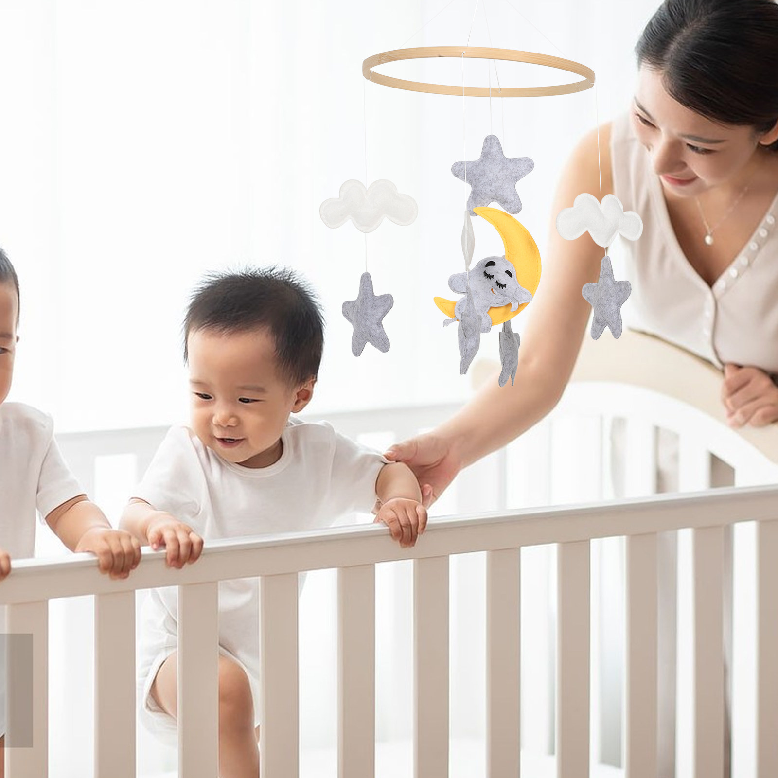 โมบายแขวนเปลเด็กทำจากผ้าสักหลา - Baby Nursery Decor Boy บทวิจารณ์และราคา