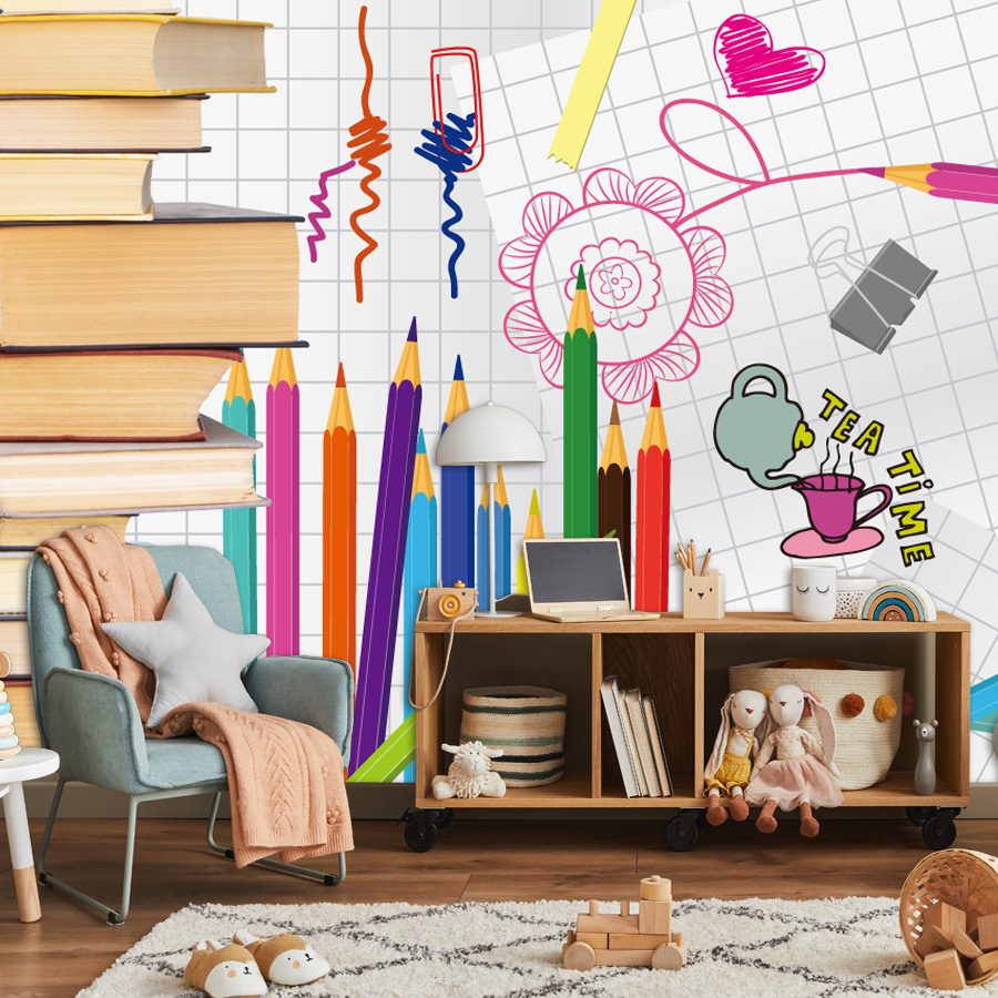 วอลเปเปอร์ติดผนังแบบลอกและติดเ - Baby Nursery Books บทวิจารณ์และราคา