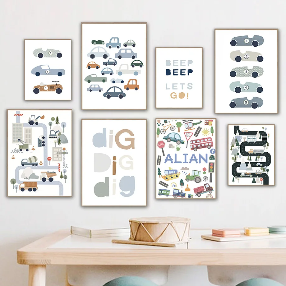 ภาพพิมพ์บนผ้าใบลายรถแทรกเตอร์  - Baby Boy Nursery Quotes บทวิจารณ์และราคา