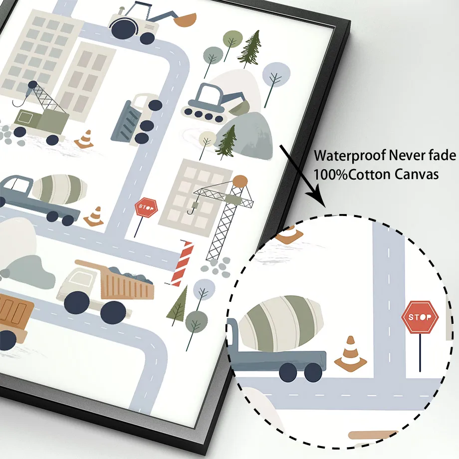 ภาพพิมพ์บนผ้าใบลายรถแทรกเตอร์  - Baby Boy Nursery Quotes บทวิจารณ์และราคา