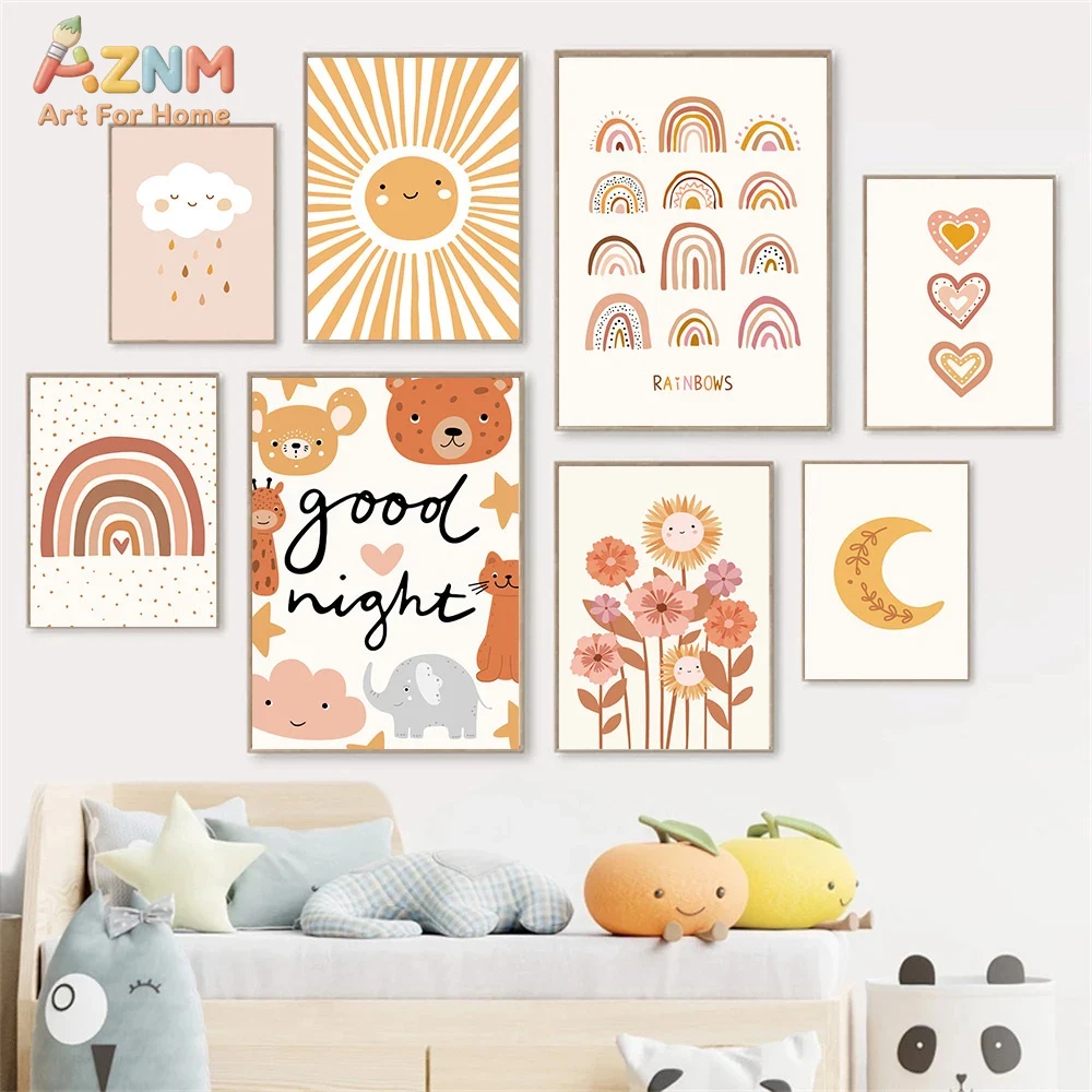 AZNM โบโฮ คิวท์ ซันฟลาวเวอร์ ฮ - Baby Nursery Art บทวิจารณ์และราคา