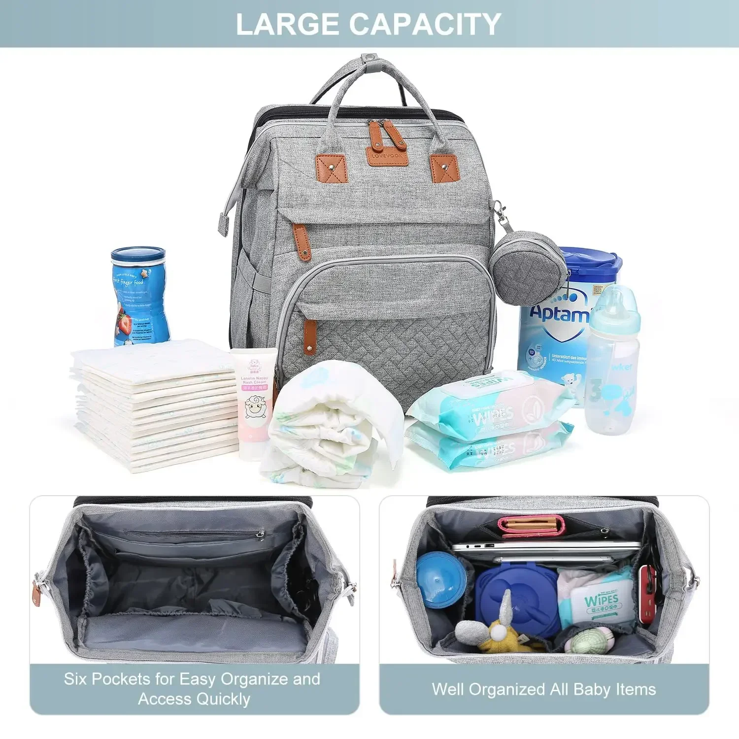 ใหม่กระเป๋าเปลี่ยนผ้าอ้อมเด็กเ - Baby Nursery Backpack บทวิจารณ์และราคา