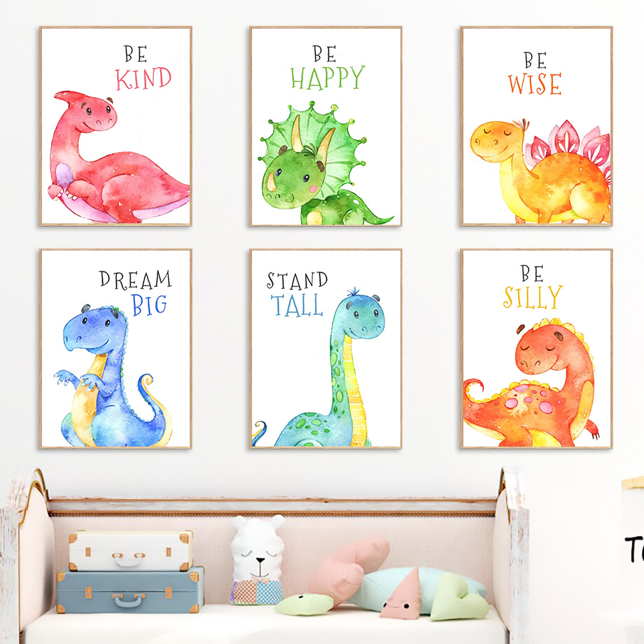 การ์ตูนไดโนเสาร์คําคม Wall Art - Baby Boy Nursery Quotes บทวิจารณ์และราคา