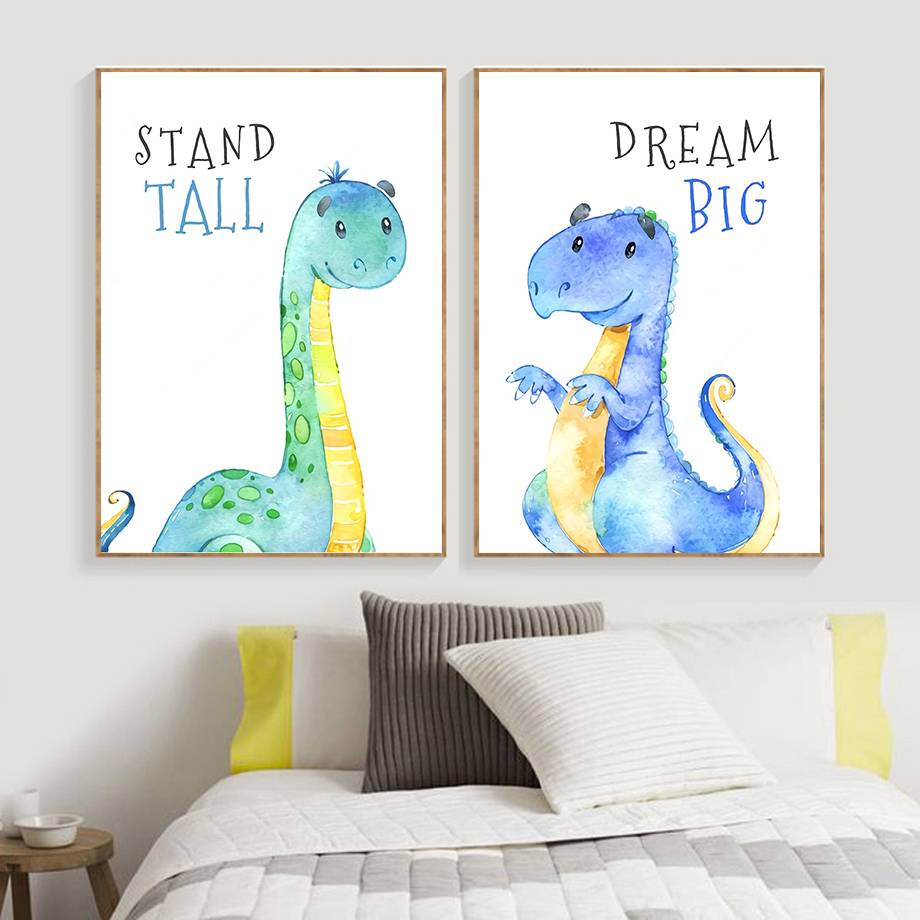 การ์ตูนไดโนเสาร์คําคม Wall Art - Baby Boy Nursery Quotes บทวิจารณ์และราคา