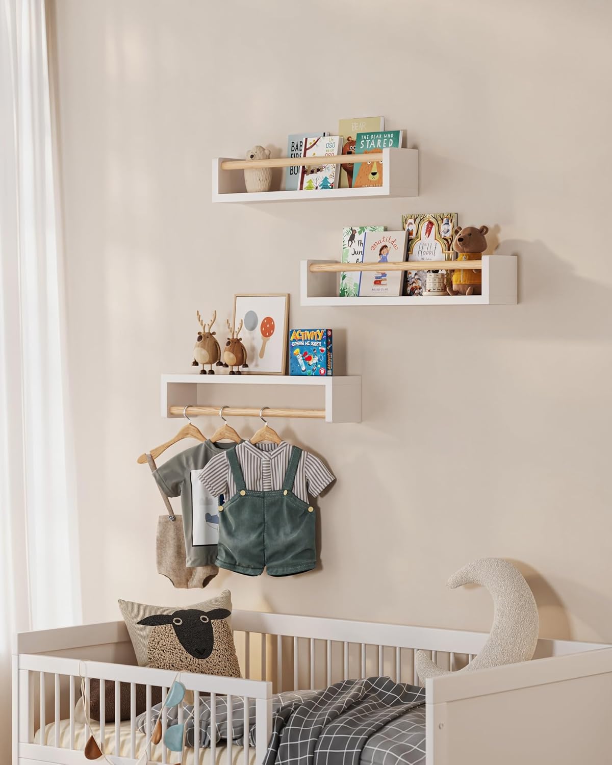 ชุดชั้นวางหนังสือแบบลอยตัว 3 ช - Baby Nursery Books บทวิจารณ์และราคา