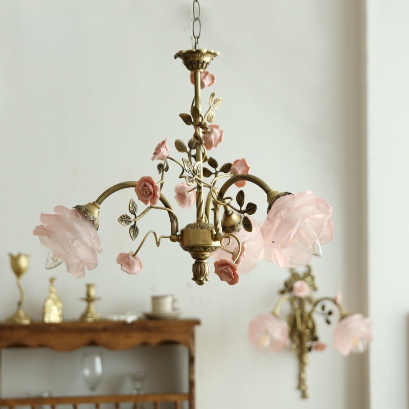 โคมไฟระย้าเซรามิกสีชมพูฝรั่งเศ - Baby Nursery Chandelier บทวิจารณ์และราคา