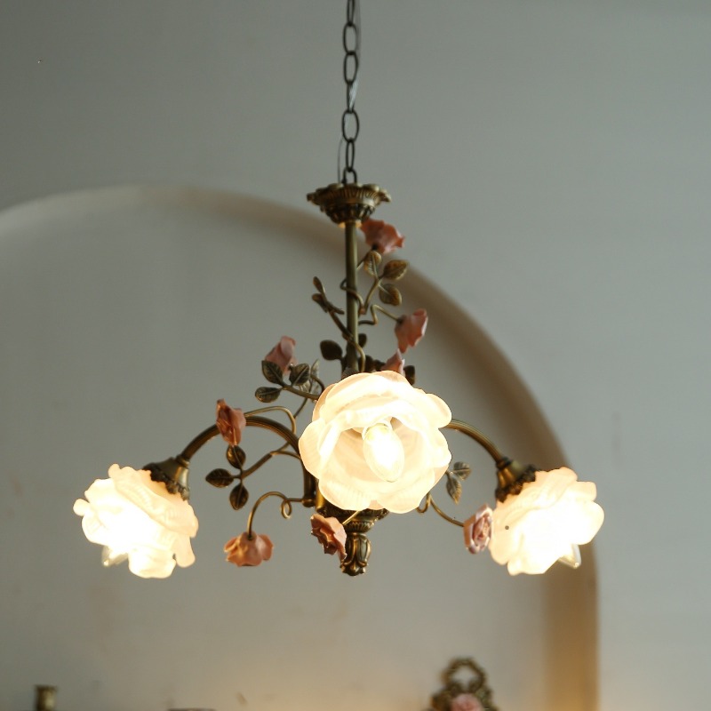โคมไฟระย้าเซรามิกสีชมพูฝรั่งเศ - Baby Nursery Chandelier บทวิจารณ์และราคา