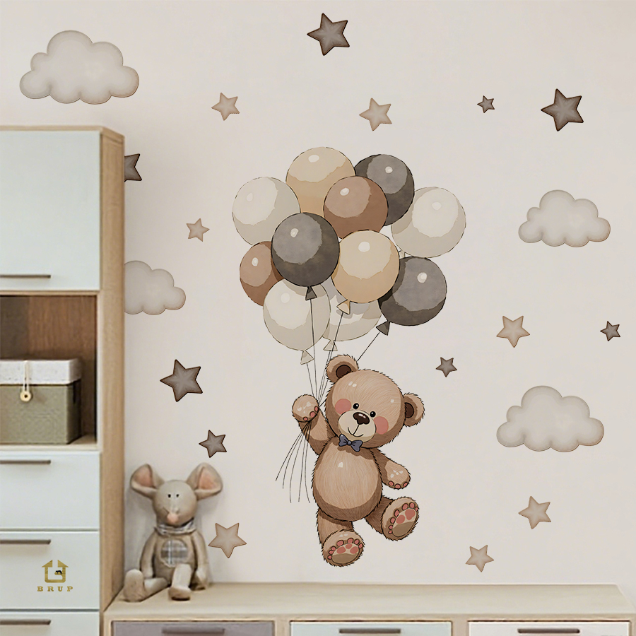 สติ๊กเกอร์ติดผนังรูปหมีเท็ดดี้ - Baby Nursery Products บทวิจารณ์และราคา