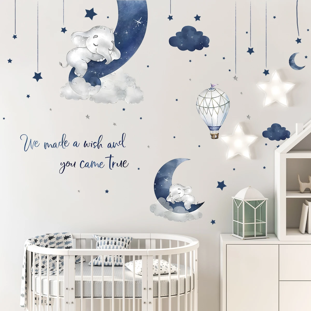 1 PC การ์ตูนสัตว์ช้างสติ๊กเกอร - Baby Nursery Decor Boy บทวิจารณ์และราคา