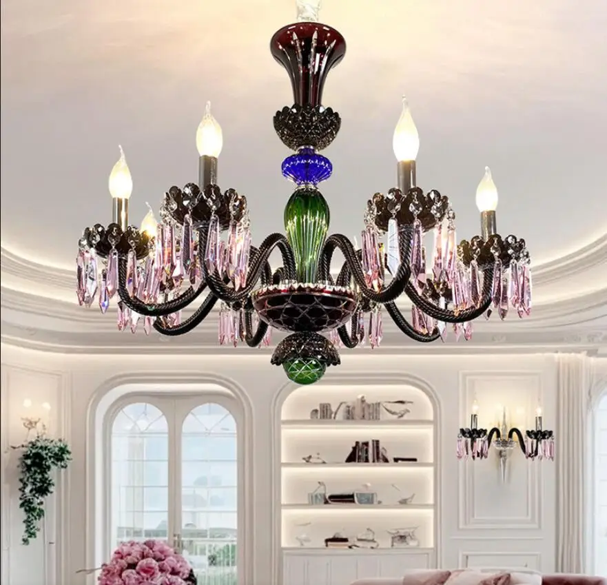 โคมไฟระย้าคริสตัลหลากสีสัน ดีไ - Baby Nursery Chandelier บทวิจารณ์และราคา