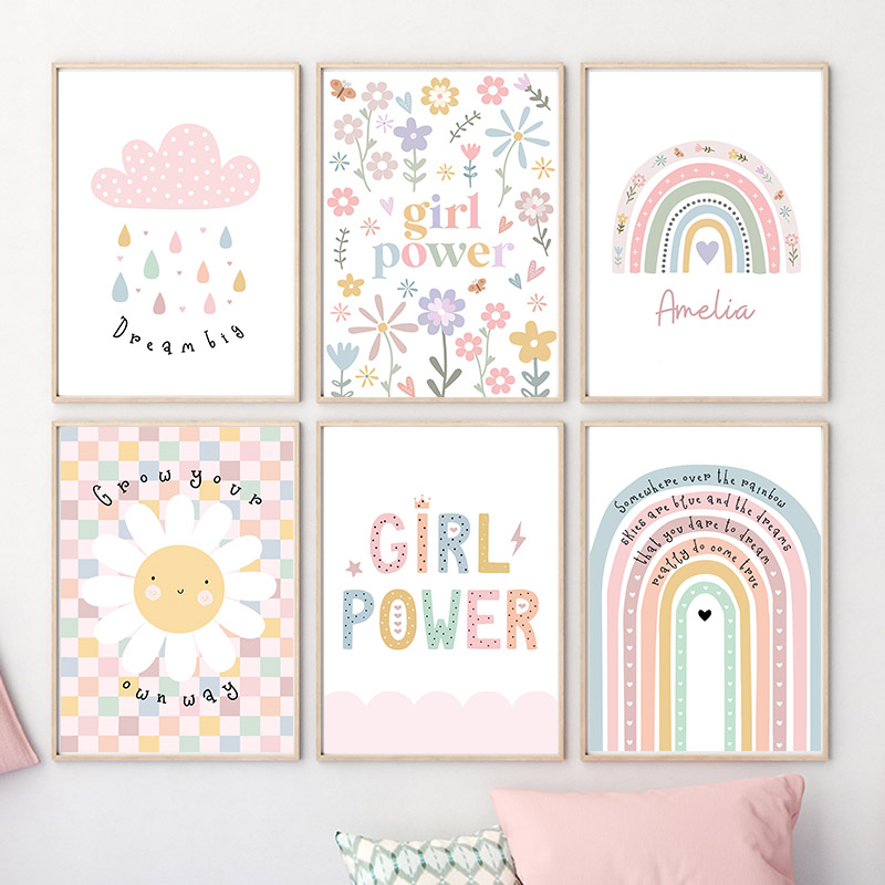 Sun ดอกไม้ Rainbow Cloud Heart - Baby Nursery Art บทวิจารณ์และราคา